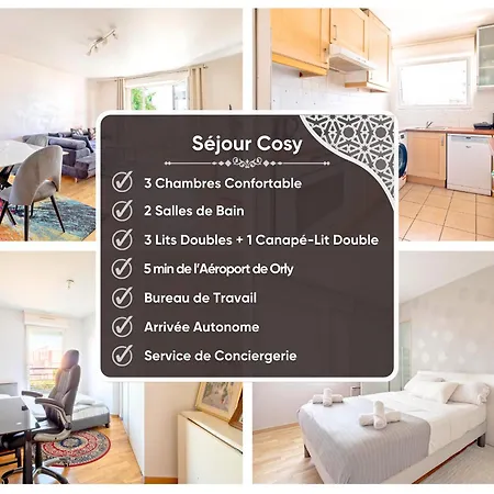 Sejour Cosy - 5 Min Aeroport - Parking Privee & Terrasse オルリー